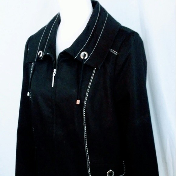 TanJay Black Utility Jacket Size 8 Casual Chic Layering Transitional Look - Picture 5 of 8